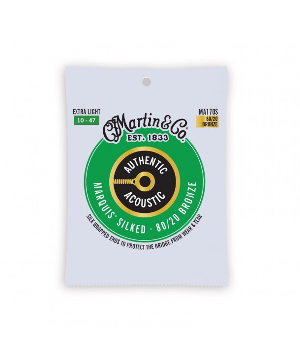 Westerngitarresaiten Authentic Silked 80/20 bronze extra-light 10-47