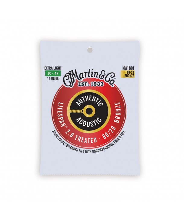 Westerngitarre 12-Saiten Authentic Treated 80/20 Bronze Extra-light 10-47