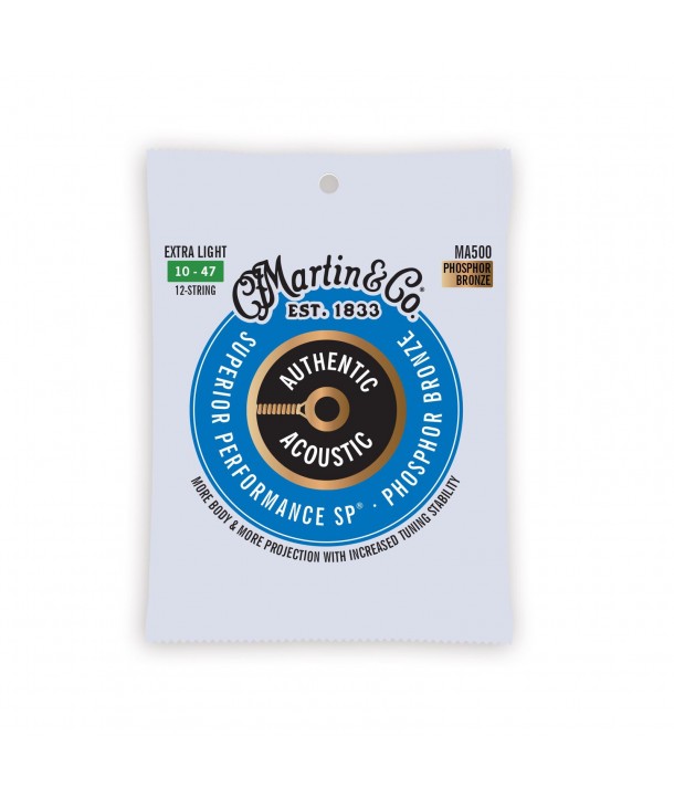 Jeu de 12 cordes folk Authentic SP 92/8 phosphore-bronze extra-light 10-47