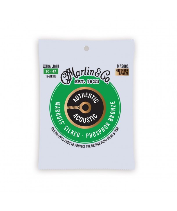 Juego de 12 cuerdas folk Authentic Silked Fósforo-bronce extra-light 10-47