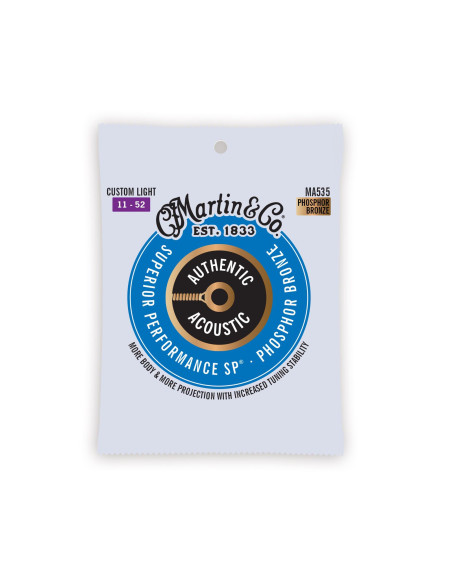 Acoustic strings set Authentic SP 92/8 Phosphor Bronze custom-light 11-52