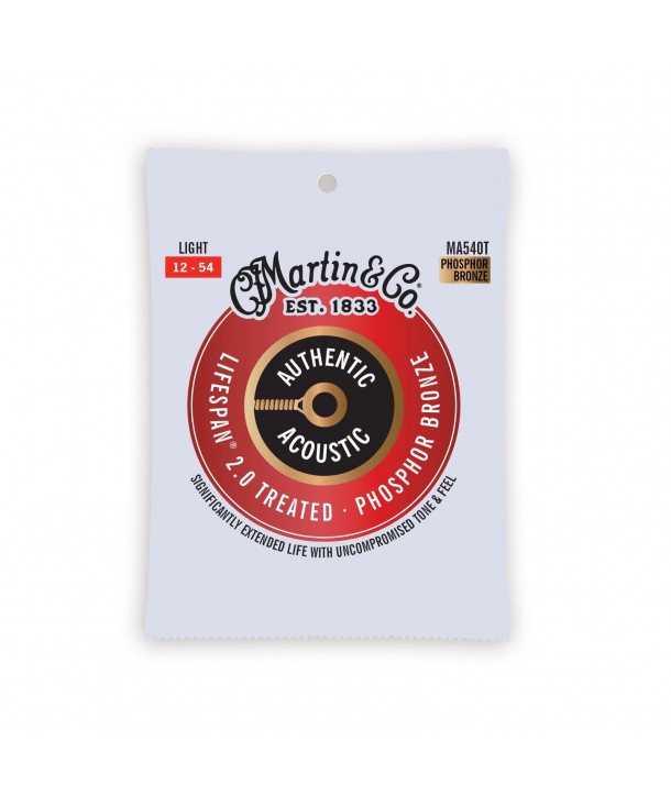 Westerngitarresaiten Authentic Treated 92/8 Phosphor Bronze light 12-54