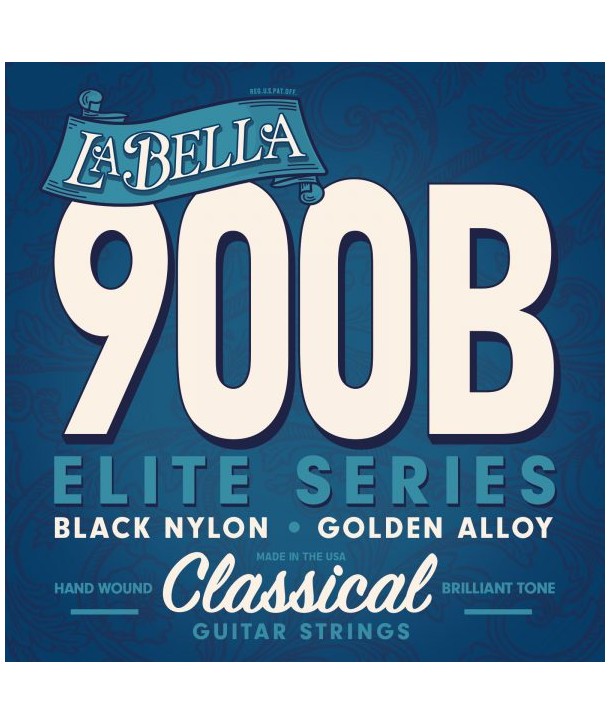 Classical strings set EliteBlack Nylon Polished Golden Alloy 