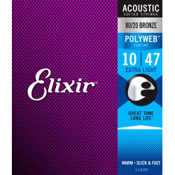Jeu de cordes Folk Polyweb Bronze Extra-light 10-47