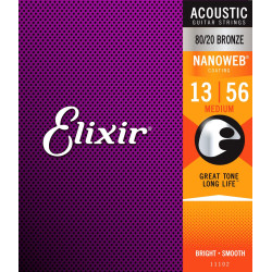 Jeu de cordes Folk Nanoweb Bronze Médium 13-56