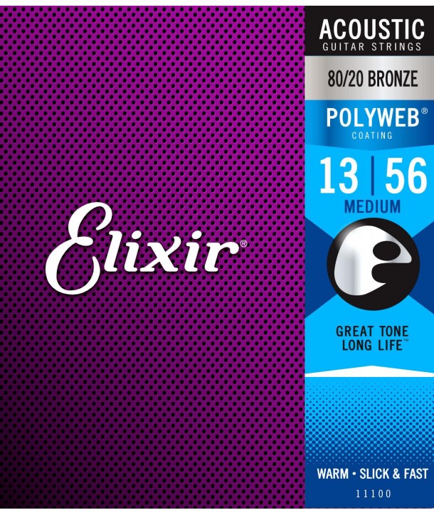 Juego de cuerdas folk Polyweb Bronce Médium 13-56