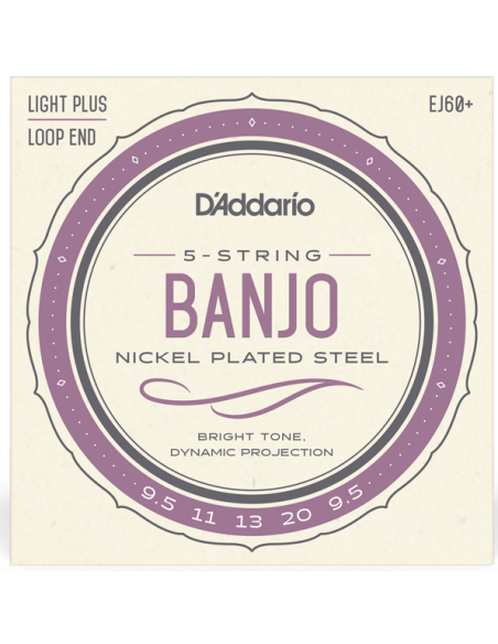 Nickel 5-string Light Plus Banjo String Set 9.5-20