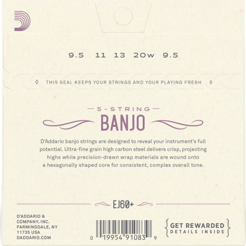 Jeu de cordes pour Banjo Nickel 5 cordes Light Plus 9,5-20