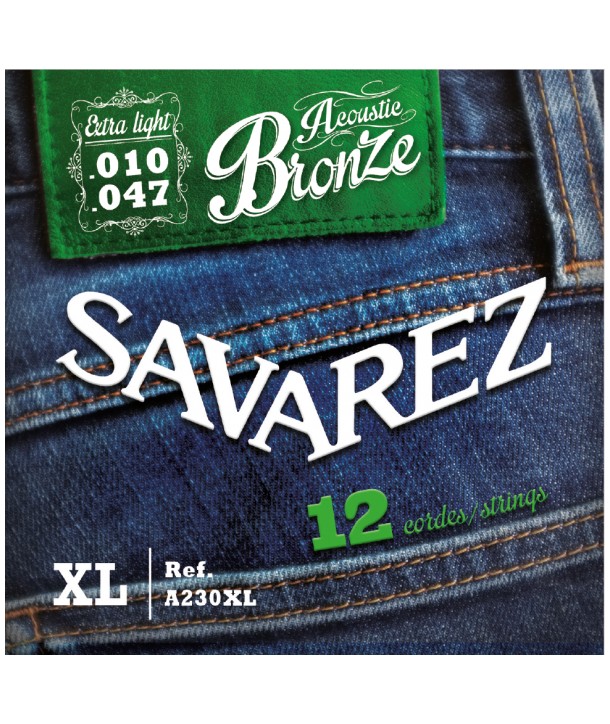 Juego de 12 Cuerdas Folk Bronce Extra light 10-47