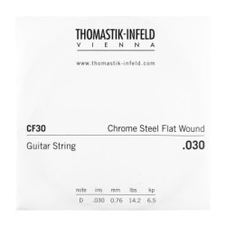 Corde à l'unité pour Guitare Classique Série N Superlona Chrome stell flatwound Ré 30