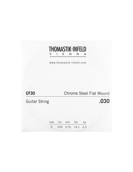 Corde à l'unité pour Guitare Classique Série N Superlona Chrome stell flatwound Ré 30