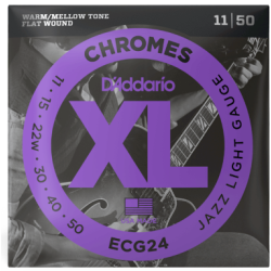 Jeu de cordes électriques Chrome filé plat Jazz light 11-50