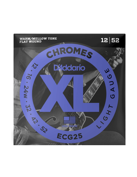 Jeu de cordes électriques Chrome filé plat Light 12-52