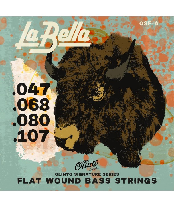 Jeu de 4 cordes pour basse Olinto Flat 47-107