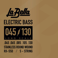 Jeu de 5 cordes pour basse RX Steel 45-130 