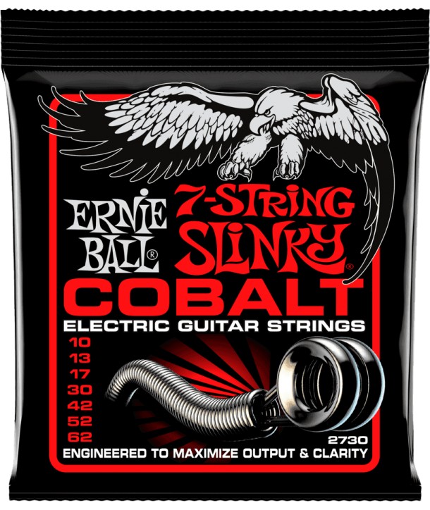 Jeu de 7 cordes électriques Skinny Top Heavy Bottom Cobalt Slinky 10-62