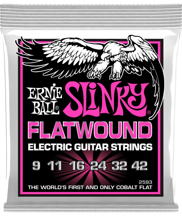 Jeu de cordes électriques Super Slinky Flatwound 9-42