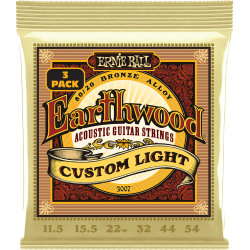 Pack de 3 jeux de cordes Folk Earthwood Bronze Custom Light 11,5-54