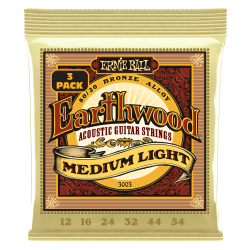 Pack de 3 jeux de cordes Folk Earthwood Bronze Medium Light 12-54