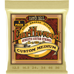 Pack 3 jeux de cordes Folk Earthwood Bronze Custom Medium 12,5-56