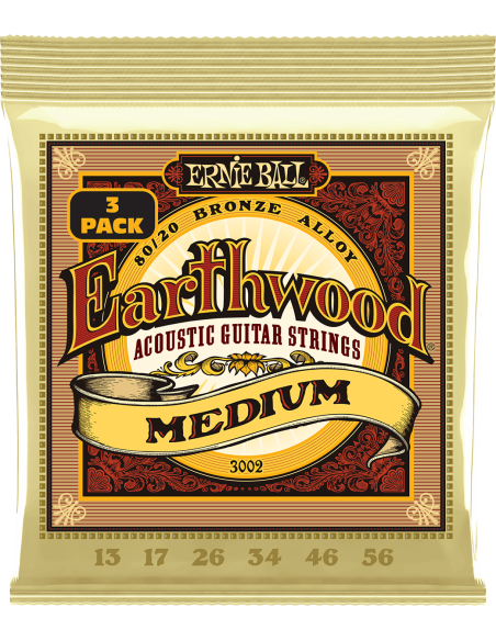 Pack de 3 jeux de cordes Folk Earthwood Bronze Medium 13-56