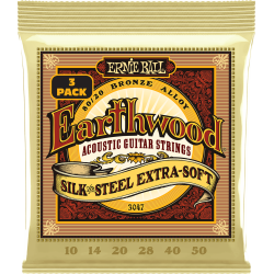Pack 3 jeux de cordes Folk Earthwood Bronze Extra Soft silk&steel 10-50