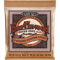 Jeu de 12 cordes Folk Earthwood Phosphore Bronze Custom Light 10-48