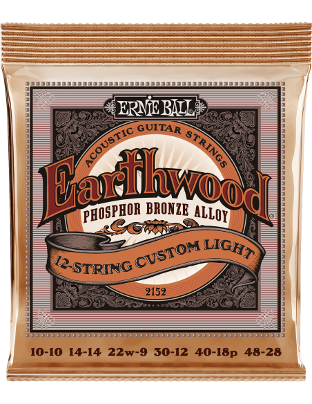 Jeu de 12 cordes Folk Earthwood Phosphore Bronze Custom Light 10-48