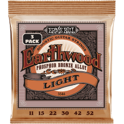 Pack 3 jeux de cordes Folk Earthwood Phosphore Bronze Light 11-52