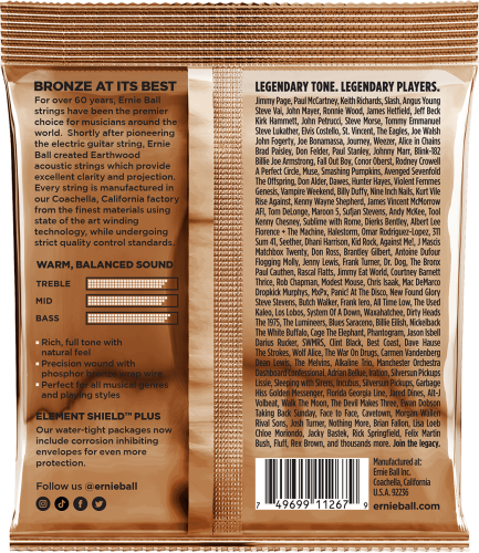 Pack 3 jeux de cordes Folk Earthwood Phosphore Bronze Medium 13-56