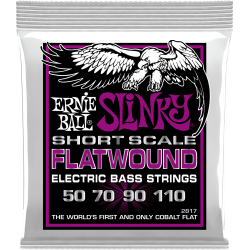 Jeu de cordes basse Slinky Filé Plat Power Slinky 50-110 short scale