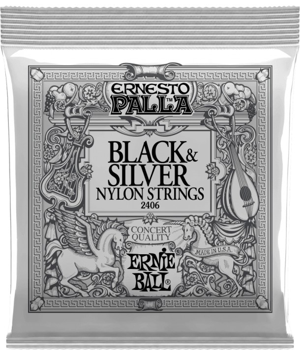 Jeu de cordes classiques Ernesto Palla black and silver tension moyenne 28-42 