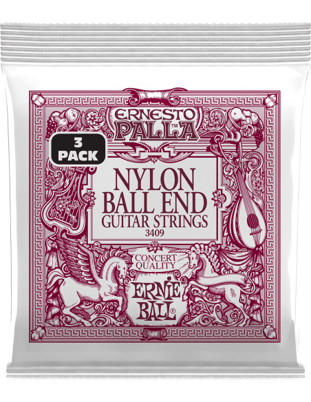 Pack 3 jeux de cordes classiques Ernesto Palla black and gold tension moyenne 28-42 ball end