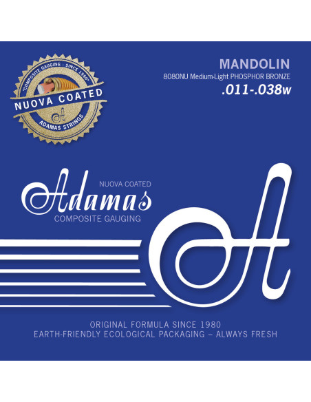 Mandolin strings set phosphor bronze coated medium light