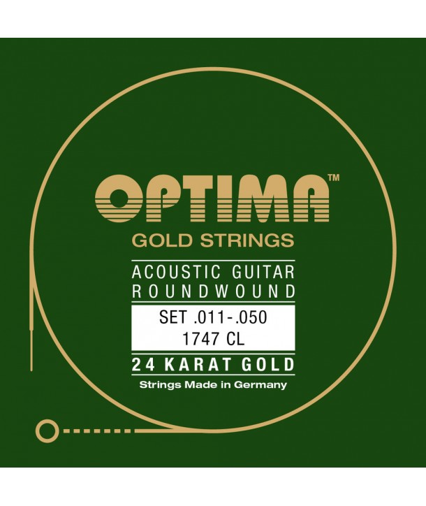 Jeu de cordes pour guitare acoustique Gold Strings custom lioght 11-50