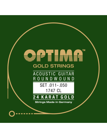 Jeu de cordes pour guitare acoustique Gold Strings custom lioght 11-50