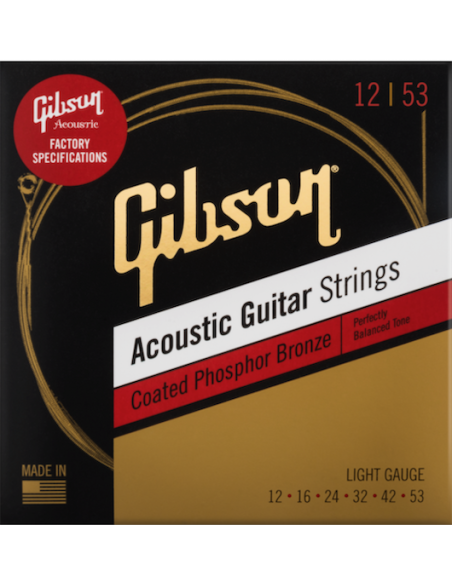 Jeu de cordes acoustiques Coated phosphore bronze light 12-53