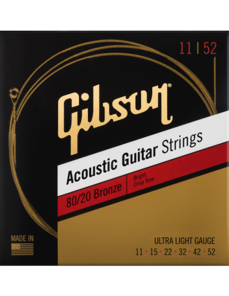 Jeu de cordes acoustiques Bronze 80/20 ultra light 11-52