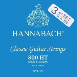Lot de 3 cordes à l'unité classique Série 800 tension forte plaqué argent Bass pack