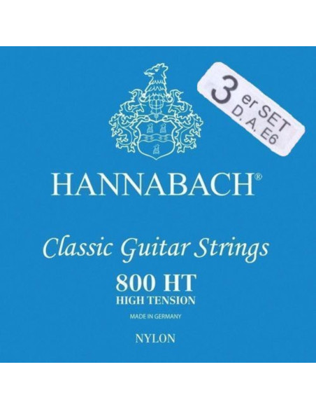 Lot de 3 cordes à l'unité classique Série 800 tension forte plaqué argent Bass pack