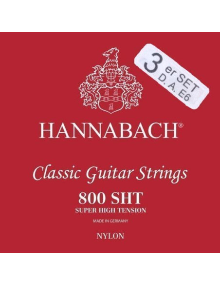 Lot de 3 cordes à l'unité classiques Série 800 Tension Super High plaqué argent Bass pack