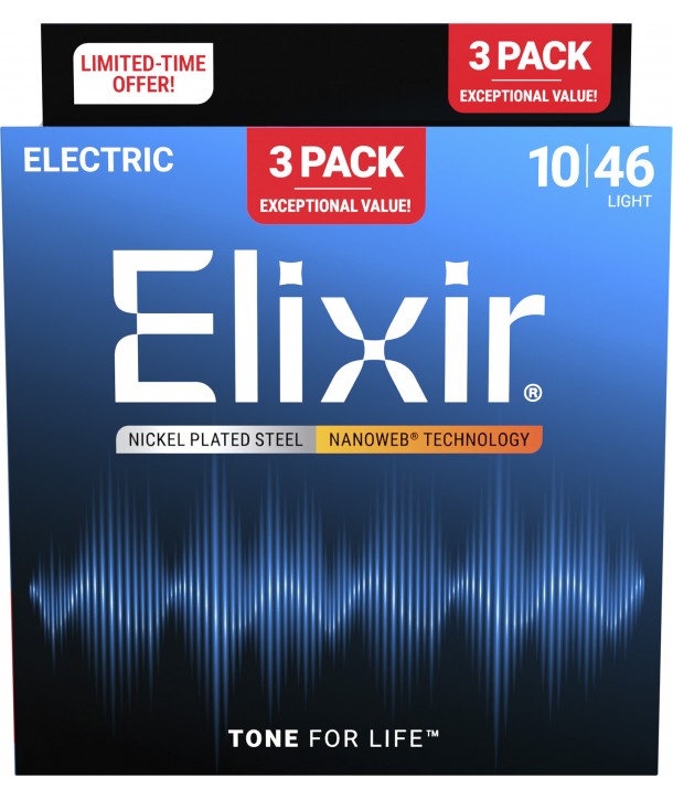 copy of3-Pack E-Gitarren Saiten Nanoweb Light 10-46