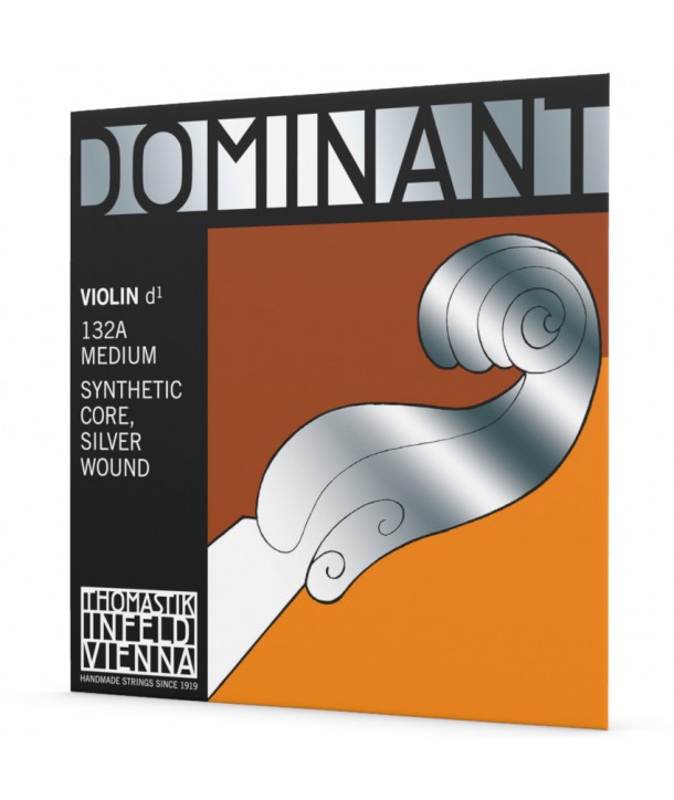Single D-String Dominant Light tension, 4/4 scale Synthetic Core, Silver