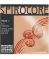 Corde Ré à l'unité pour violon Spirocore tension légère 4/4 filé chrome