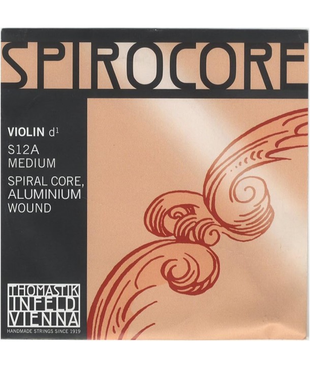 Corde Ré à l'unité pour violon Spirocore tension légère 4/4 filé alu