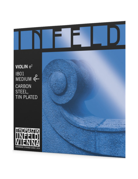 Corde à l'unité Mi pour violon Infeld Blue tension moyenne 4/4 acier chromé, plaqué or