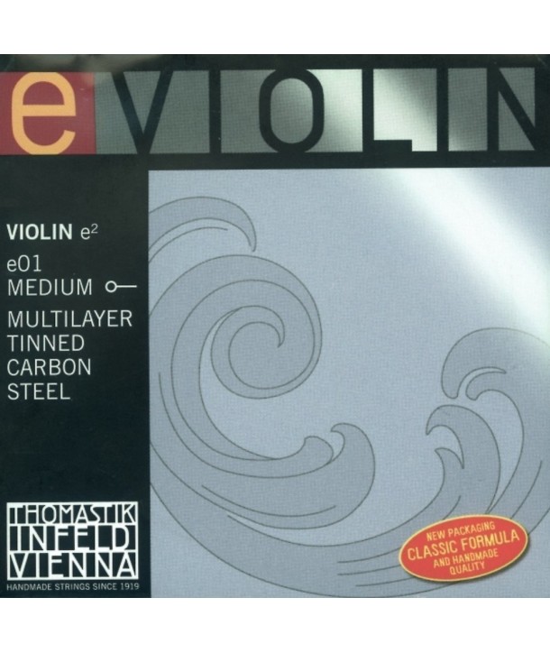 copy ofCorde à l'unité Mi pour violon Infeld Blue tension moyenne 4/4 acier chromé, plaqué or