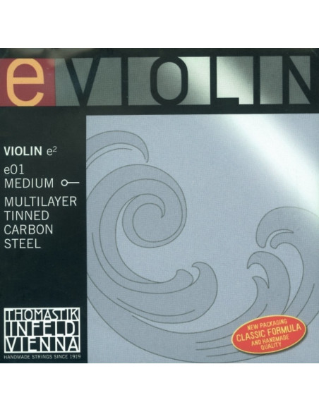 copy ofCorde à l'unité Mi pour violon Infeld Blue tension moyenne 4/4 acier chromé, plaqué or
