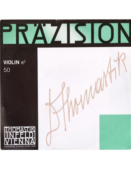 Corde à l'unité Mi pour violon Präzision tension légère 4/4 acier chromé nu