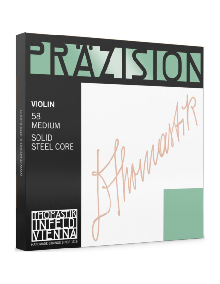 Jeu de cordes pour violon Präzision tension moyenne 4/4 acier acier chromé